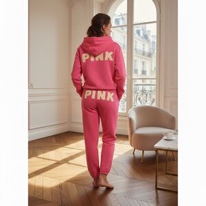 VINTAGE Y2K Victoria's Secret PINK Sweatpants – Iconic Hot Pink & Orange small